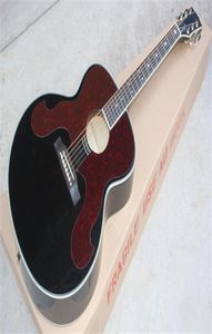 Top de abeto sólido de alta qualidade 43 polegadas SJ200 Black Acoustic Guitar Star Frets embutido Fingerboard de rosa de pau -rosa de mogno bordo traseiro 1018494