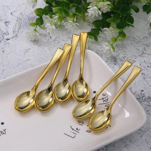 Einweg -Besteck 72pcs Kunststoff Golden Mini Scoop Imitieren Sie das Metall für Barbecue Party Picknick