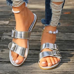 Terlik Yaz Kadınlar Flats Rahat Gündelik Ayakkabı Yürüyüş Elbise Sandalet Trendi 2024 Plaj Flip Flops Tasarımcı Marka Femme Slaytlar