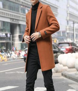 Men039s Trench Coats Orange Woolen Mens Long Winter Large Size Jacket Blue Outercoats Slim Fit Classic Vintage Gentlemen Coat2740374