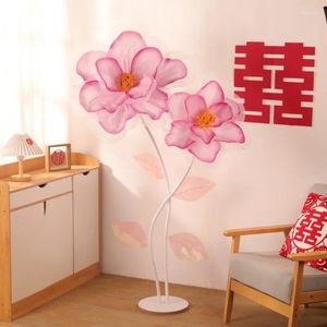 Dekorative Blumen Set von 2 künstlichen Mohnhochschulen Guide Guide Flower Stand Birthday Party Backdrop Home Decor Bühnenfenster -Layout