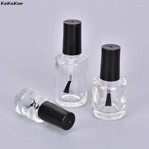 Storage Bottles 1pc Transparent Glass Nail Polish Bottle Empty Cosmetic Containers With Brush 5ml/10ml/15ml