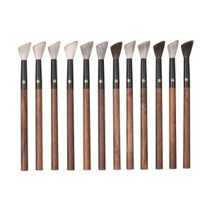 Kits Professional Brushes de maquiagem artesanais 1pc Squirrel Weasel Horse Fox cabra cabelos macios macios de blush de blush machado pincel de maquiagem