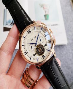 Moda Swiss Assista de couro Tourbillon Assista Automatic Men Wristwatch Mens Mechanical Steel Watches Relogio Masculino Clock3729873