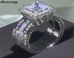 Choucong Vintage Court Ring 925 Sterling Silber Prinzessin Cut 5A CZ Stone Engagement Ehering -Ringe für Frauen Schmuck Geschenk3749204