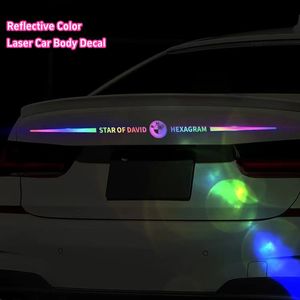 Forte a laser reflexivo modificado personalizado capuz de capuz de carro traseiro traseiro da asa da asa traseira Decalques adesivos para o corpo para BMW Audi VW Benz Nissan Honda Toyota Volvo Buick