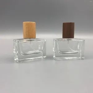Storage Bottles 30ML Perfume Bottle Portable Parfum Dispenser Gass Empty Cosmetic Spray Skin Care Tool With Wooden Cover