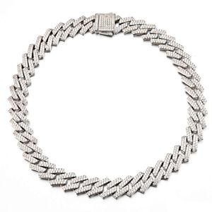 Jasen Jewellery Dostosuj niestandardowe Hip Hop Brass Cubic Cyrron Ustawienie Diamond Cuban Link Łańcuchy dla mężczyzn kobiety