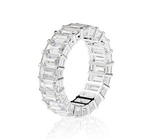 Ewigkeit Emerald Cut Labor Diamond Ring 925 Sterling Silber Engagement Ehering für Frauen Schmuck Geschenk1538445