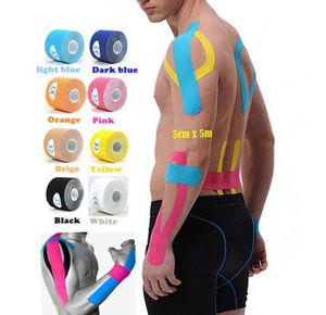 New Sports Sports Kinesio Muscle Sticker Kinesiology Tape Cotton Cotton Adhesive Muscle Bandage Care Physio Strain Suporte de 5cm x 9635359