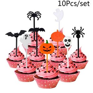 Forks 6pcs criativos infantis de desenho animado de desenho animal grão de frutas plástico Planto de dente fofo Picks Decoração de Halloween