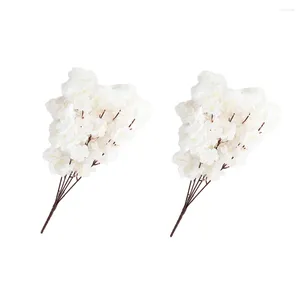 Dekorativa blommor 2 datorer Artificial Cherry Blossom Silk Life STEMS Simulering Diy Garden Home Bouquet Wedding Decor Champagne