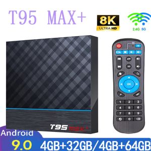 Box Smart TV Box T95 Max Plus Amlogic S905X3 Android 9.0 4G RAM 64G ROM 2.4G/5G Dual WiFi BT4.0 USB 3.0 HDR 8K 3D Set Top Box