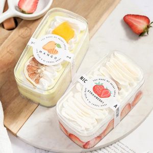 Disposable Cups Straws 10pcs Tiramisu Packaging Boxes Transparent Fruit Cake Dessert Ice Cream Pudding Jelly Plastic With Lids 280ML