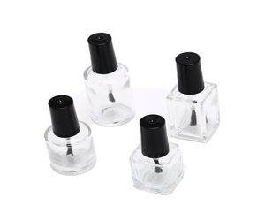 10ml 15ml Transparent Glass Nail Polish Bottle Empty With A Lid Brush Empty Cosmetic Containers Nail Glass Bottles with Brush6862973