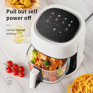 Fryers Electric Fryer, 4,5 л, духовка, тостер, дегидратационная решетка, 1350 Вт, светодиодный дисплей сенсорный экран, нефтяная воздушная фрайер Eu 220V