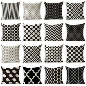 Pillow Modern Style Black And White Geometric Plaid Wave Print Pillowcase Home Sofa Office Cover Ins Case