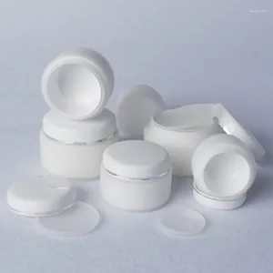 Storage Bottles 20pcs/Lot 15g 30g 50g High Quality Double Layers PP Cream Jar Box With White Lid Color Plastic Bottle Threaded Cap