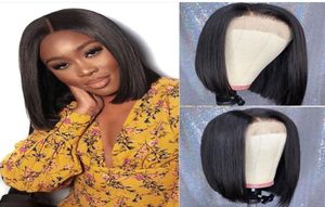 IShow Hair Straight 26 Swiss Spets Wig Short Bob Wig Straight Human Hair Wigs Brasilian Virgin Human Hair Lace Front Wigs2504428