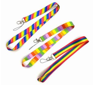 Rainbow Neck Lanyard ID Badge Handy Lanyard Schlüsselbund Polyester Mobiltelefon Lanyards6415183