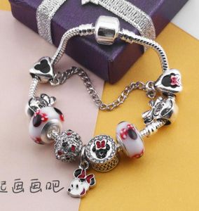 Whole925 Murano Dog Pendant Charm Beads Armband Fit P Cartoon Armband Jewelry5362832