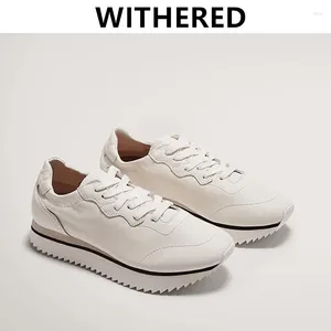 Fitness Shoes Wither Summer Inglaterra, estilo simples, mulheres brancas simples, soluna tênis de couro genuíno mulher