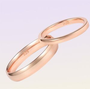 Bröllopsringar Tigrade 246mm Women Silver Ring High Polished Wedding Band 925 Sterling Silver Rings Simple Engagement Bague Femal1787289