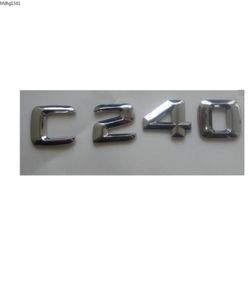 Chrome 3D ABS -plastbilstam Bakre bokstäver Badge Emblem Decal Sticker för C Klass C2402450215