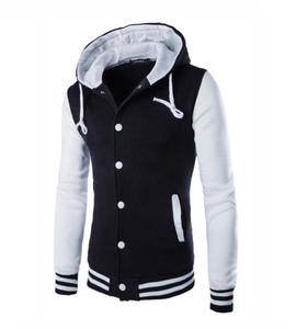 Swagwhat Herren Hoodies Kapuze gestreiftes Patchwork Baseballjacke Sweatshirts College Varsity Coats Dünne Hoodie Männer Kleidung LJ2008269192004