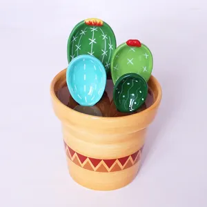 Łyżki Creative Cactus Ceramic Pomiar łyżka łyżki łyżki z solą bazową i cukrem zestawem do kuchni domowej