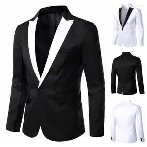 Mäns kostymer 2024 Ankomstdräkt Single Button Slim Fit Party Wedding Casual Blazer Black and White Solid Design Collar Blazers