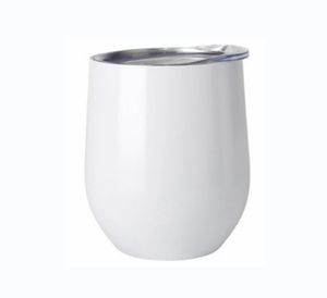 DIY Sublimation Tumbler 12oz Wine Tumbler Egg Shaped Double Walled Stainless Steel For Sublimaton Customize With Lid EEA21276295824