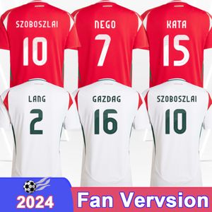 2024 هنغاريا رجالي كرة القدم الفانيلة الوطنية Szoboszlai Lang Szalai Gazdag Sallai Nagy Home Awayfootball قمصان قصيرة الأكمام