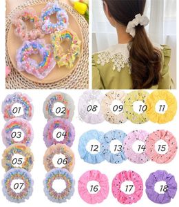 2020 anel de cabelo doce fofo adorável arco -íris amplo intestino rabo de cavalo scrunchies elásticos bobble hairband women girl hair corda 2191776