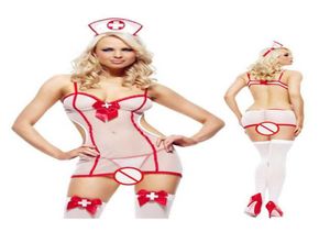 Nuova cosplay sexy cosplay di Halloween Sling prospettiva mesh infermiere di tentazione senza schiena Tulle Nurse sexy Cappello Caricato 5900844