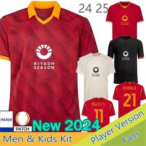 24 25 Magliere Romat Shirt Football Zestaw 23 24 Zestaw dla dzieci 2023 2024 Home Trzeci zestaw piłkarski Maglieta Train Pellegrini Braham