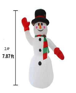 Exercício enorme natal de boneco de neve inflável acampamento LED LUZES LUZES ANTERIORIDOIS LIGADOS INCLUÍDOS PARA HOLIDADES DE DECORAÇÃO DO JARM DE DECO7418995