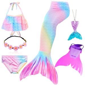 Kids Swim Mermaid Tail with Monofin for Swimming for Girls Children Swimmable Mermaid Tails Swimsuit Girls Halloween Costumes