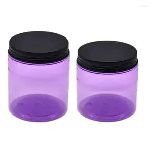 Storage Bottles 22pcs Cosmetic PET Plastic Cream Jars Empty Clear Purple Pots Wide Miuth Bottle With Aluminum Lids 100m 120ml 150ml 200ml