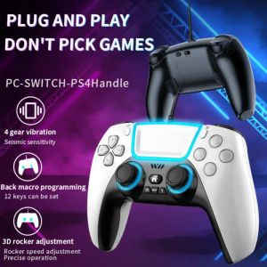 Gamepads Multiplatform Wired Gamepad с вибрацией и шестиаксом для контроллера игры Switch/PS4/PC с помощью программируемого расширения с помощью расширения