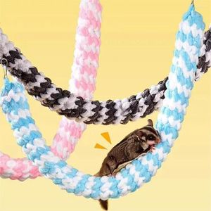 Other Bird Supplies 60cm Sugar Glider Climbing Rope Soft Thick Hanging Rat Toy Braided With Lock Buckle Hamster Swing Guinea Parrot