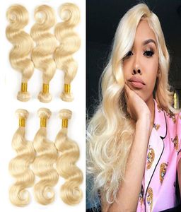 Hela 613 blond buntar Human Hair Body Wave Brasilianska Virgin Hair Bundles -erbjudanden för svarta kvinnor kan förbytas6213319