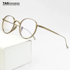 Luxusmarke runde Brillen Rahmen Männer optische Myopie verschreibungspflichtige Brille