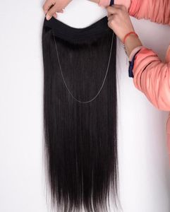 Micro Loop Hair Weave Bundles 1pcs Flip Easy Fish Line 1B 2 468100G 100 Real Hair Hair Extensions1995814