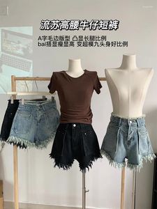 Women's Jeans Summer Women Korean Fashion Denim Shorts Tassels Design Y2K Streetwear High Waist Vintage Jean Pants Gyaru Kpop Grunge