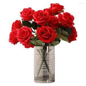 Kwiaty dekoracyjne sztuczne symulacje narzędzia do kwiatów róży ozdoby domowe do biura w salonie
