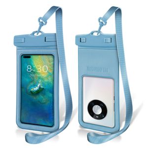 Universeller PVC Waterierter Telefonbeutel Schwimmbeutel 7,2 Zoll transparent 30 m tief unter Wassersicher IPX8 für iPhone 15 14 13 12 11 Pro Max Xiaomi 13 Samsung S23 S24 Ultra