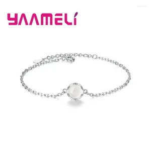 Urok Bracelets Summer Kolekcje Korea 925 Srebrne cienkie łańcuchy biżuteria z okrągłym kryształowym opaską dla kobiet