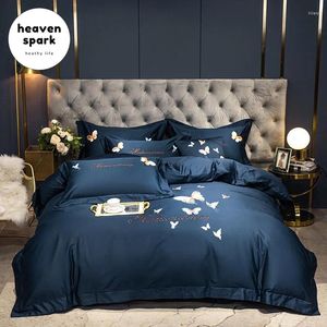 Bedding Sets Butterfly Set Bedsheets Cotton In King Size Embroidery Duvet Cover Bed Sheets And Pillowcases Sabanas 220x240 Bedroom