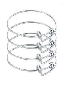 Bangle 10st rostfritt stål tomt justerbara utbyggbara trådarmband armband för DIY charm smycken19567975